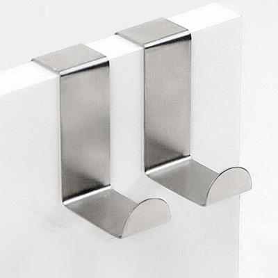 Z-Shaped Door Back Hooks, Stainless Steel Clothes Hooks, 2 P