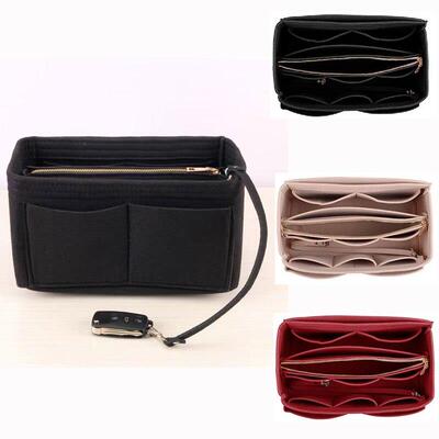 New Women Make up Organizer Felt Insert Bag For Handbag Trav