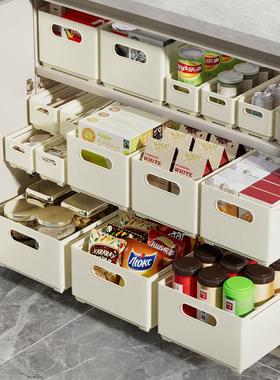 Drawer-style extendable storage box for cabinets, suitable f