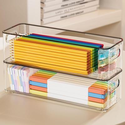 Pencil storage box, transparent stationery box, clear plasti