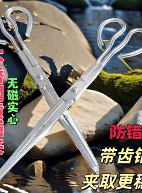 Non-slip stainless steel eel clamp, loach and crab catching