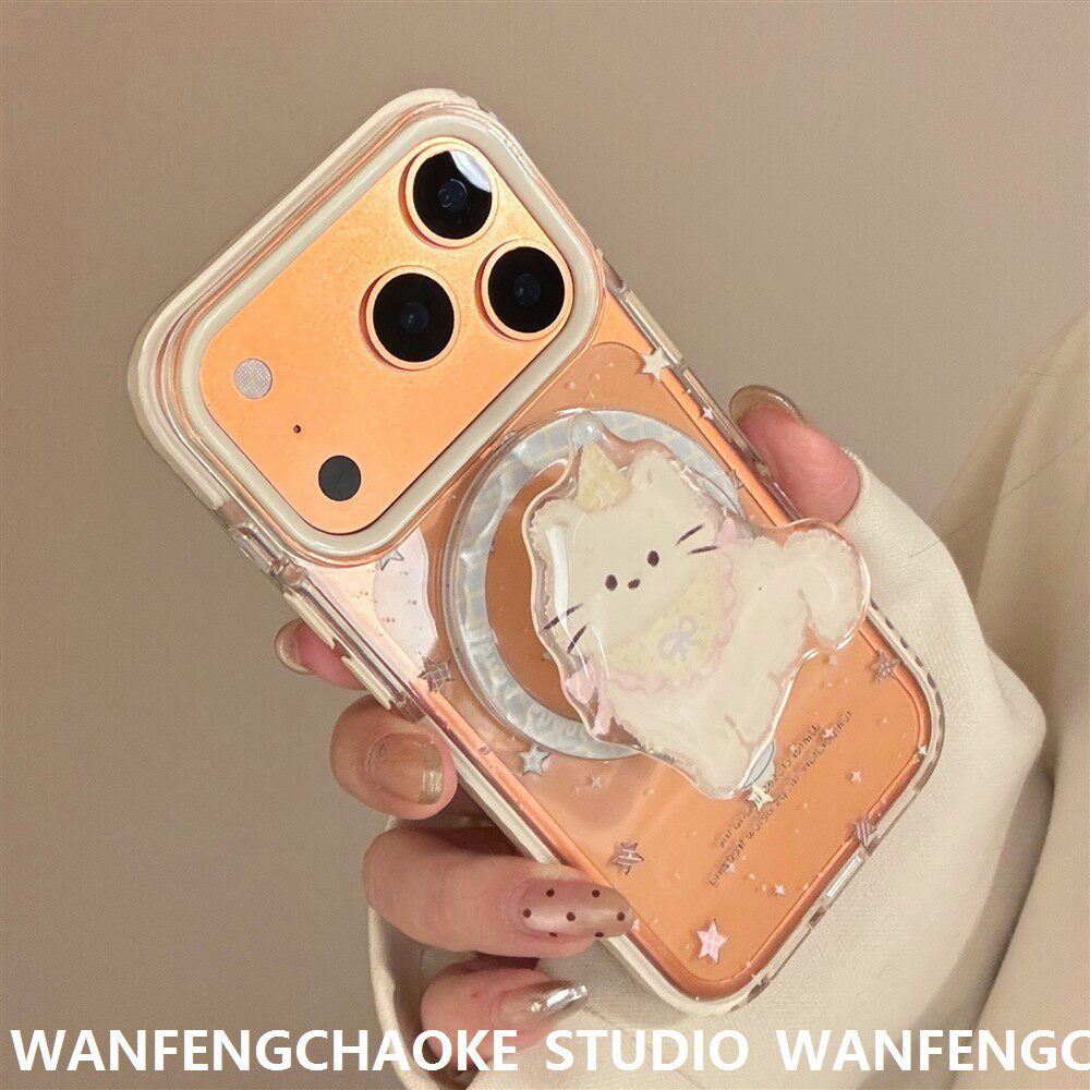 可爱猫咪17promax适用iPhone17手机包女磁吸支架14透明15高颜值16