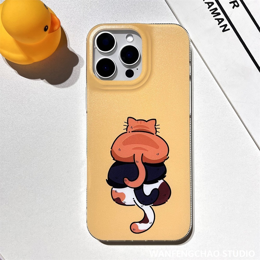 可爱猫咪叠叠乐苹果16手机壳适用于iphone15 14 大孔防摔12硬壳
