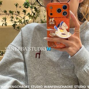 皮质橙色木马适用iPhone17promax手机包苹果1615保护套14木马支架