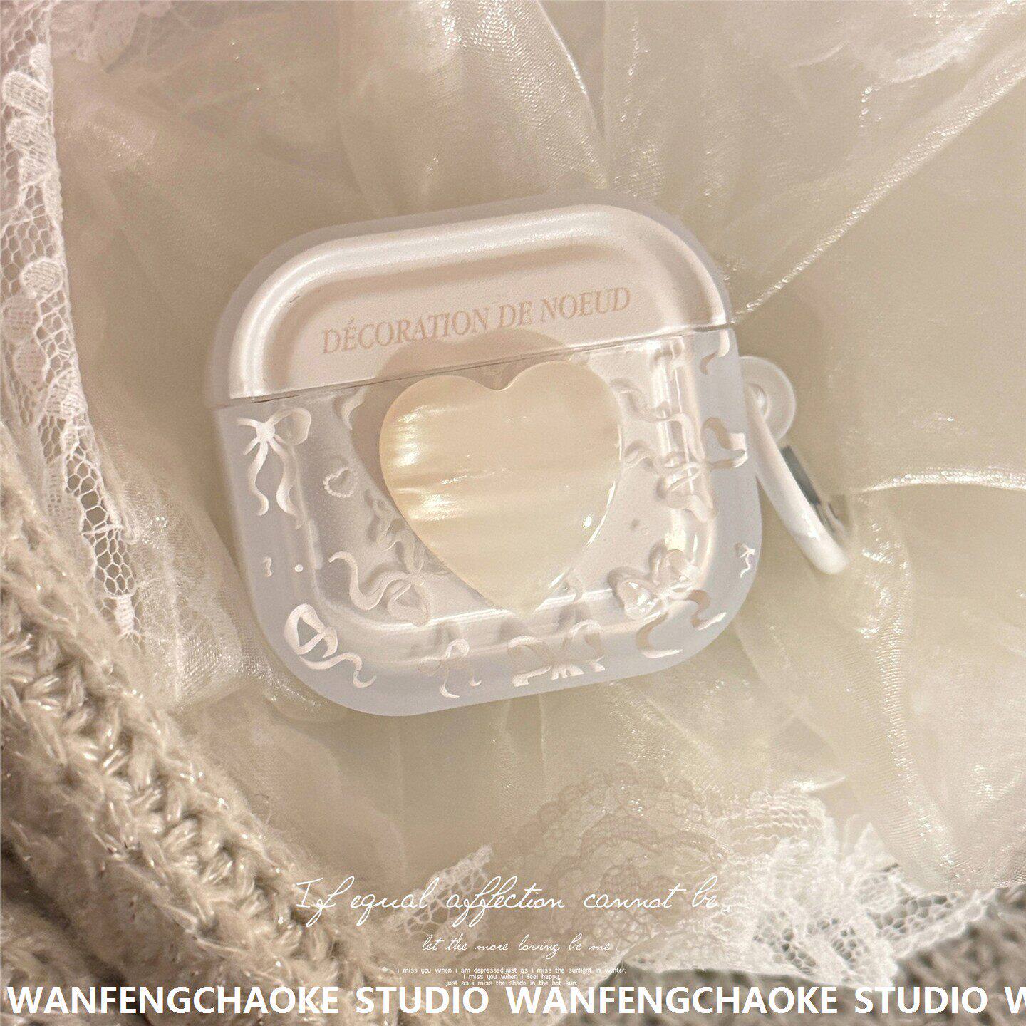 白贝母蝴蝶结适用airpods