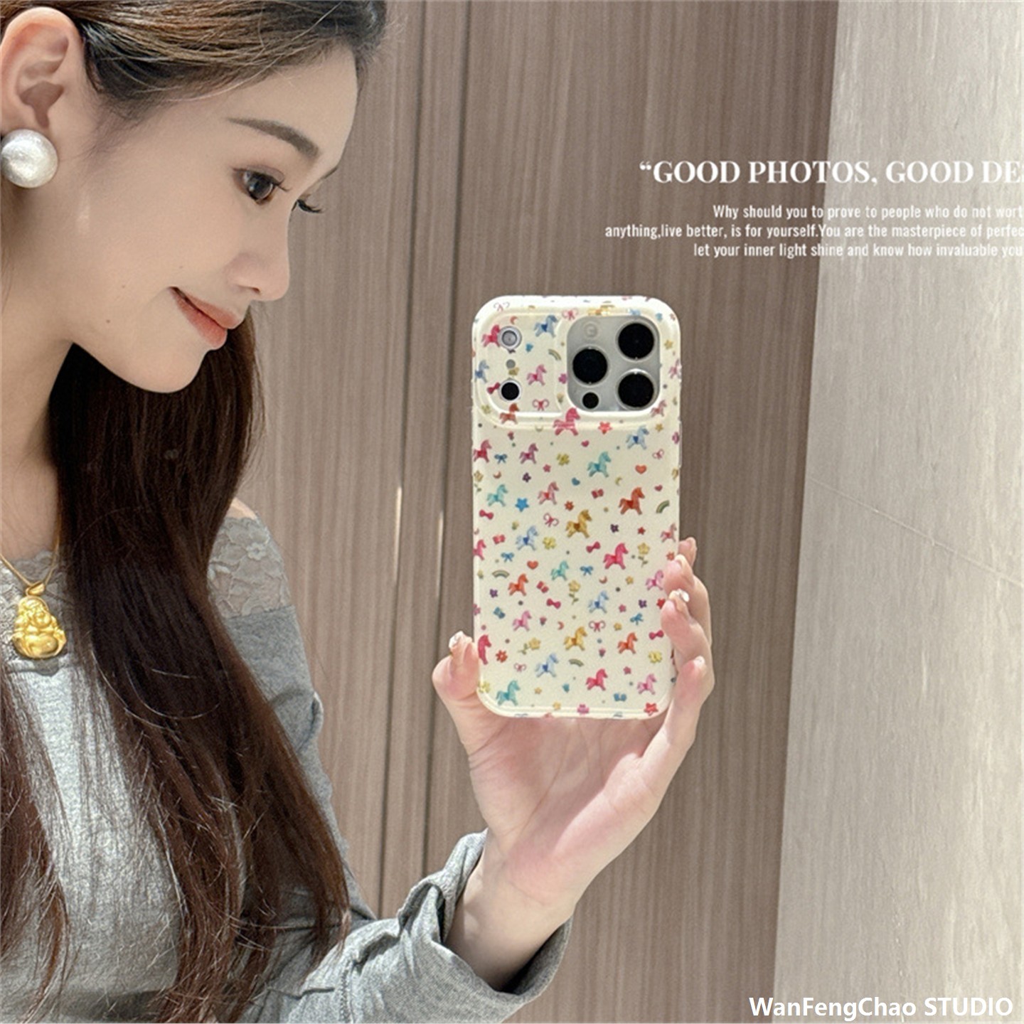 卡通锡纸彩色小马适用17手