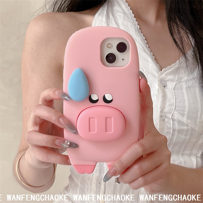 猪脚支架适用iPhone16pro苹果15promax手机壳女硅胶14可爱13创意