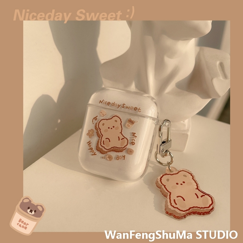 卡通airpods1/2代保护套适用苹果3代耳机壳pro 2透软硅胶防摔挂饰