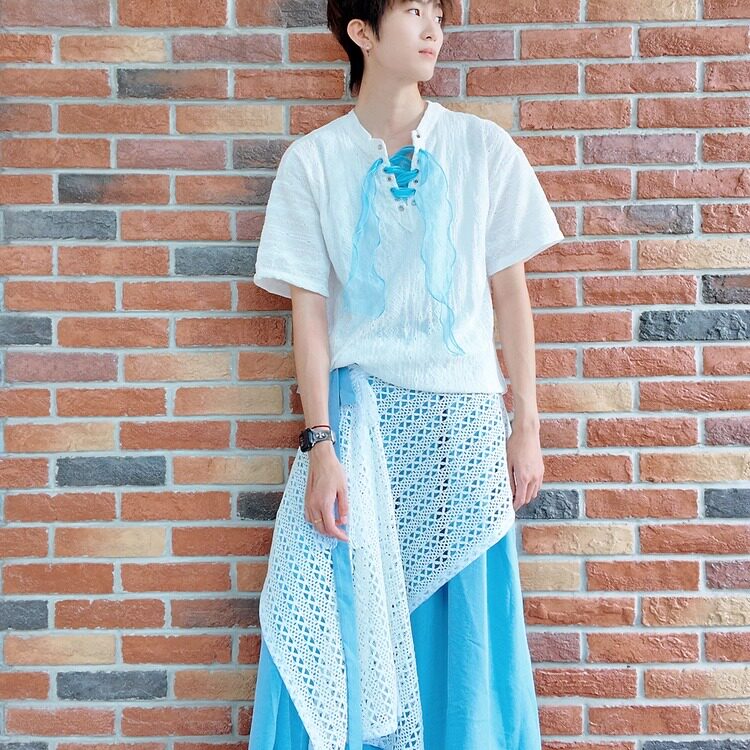 蓝鸟与黛山|原创垂坠阔腿无性别宽松休闲练功舞台现代舞古典舞裤