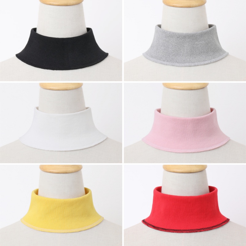 白黑灰色粉色套头卫衣领口半高领围脖领子螺纹领圆领换领保暖脖套