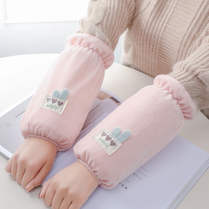 韩版可爱袖套女长款羽绒服