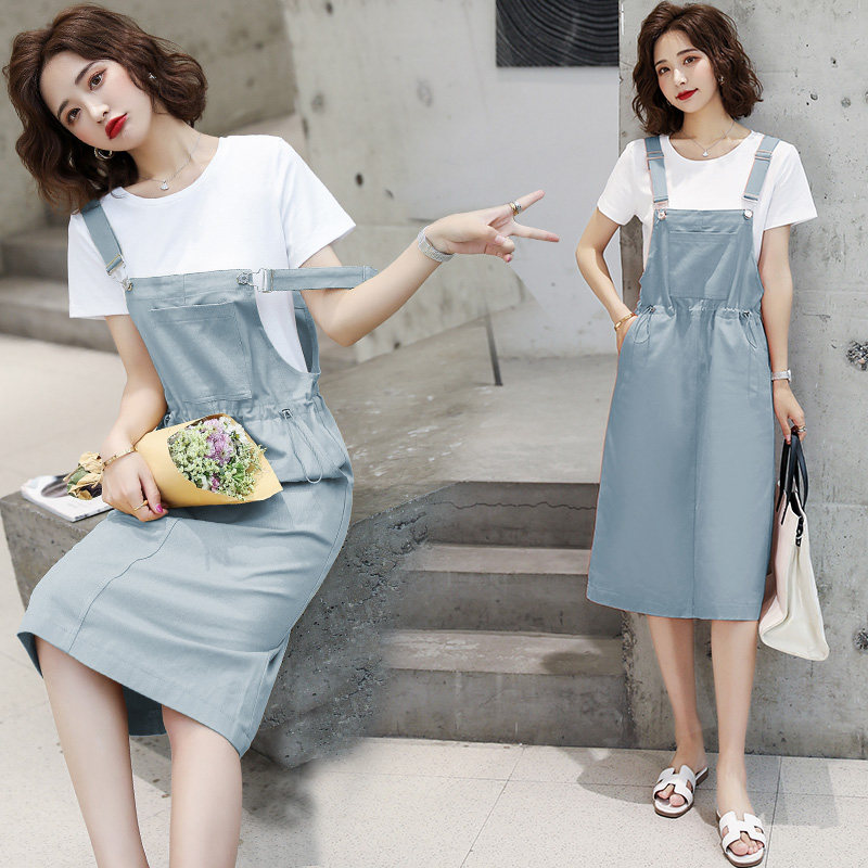 牛仔背帶裙女夏中長款2020夏裝新款修身時尚韓版洋氣連衣裙套裝潮在類目 模玩/動漫/周邊/cos/桌遊, Cosplay服飾/道具/服務, Cosplay女裝中 - 來自Buy2taobao.com提供專業的淘寶代購服務