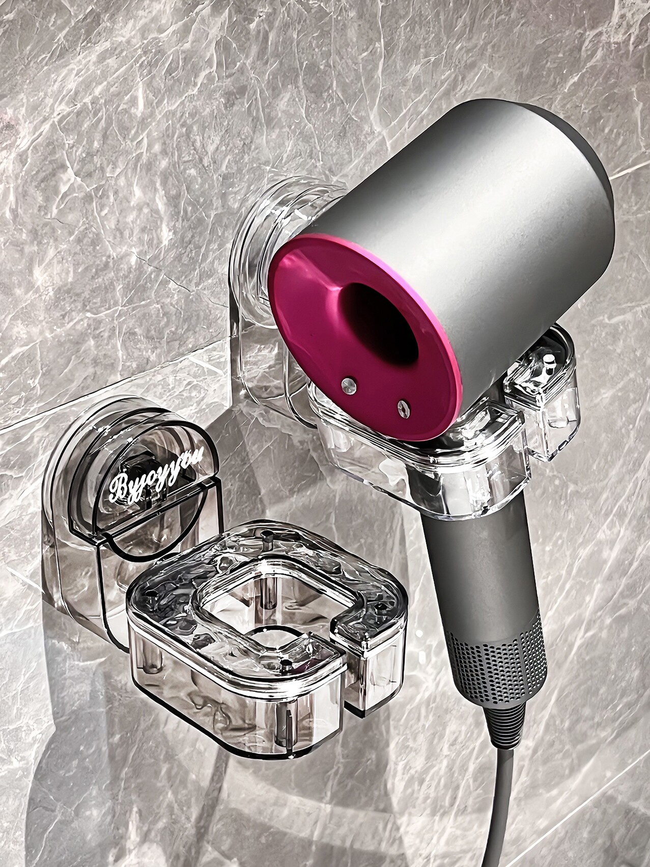 日本卫生间吸盘吹风机架懒人支架解放双手浴室戴森风筒架置物架免