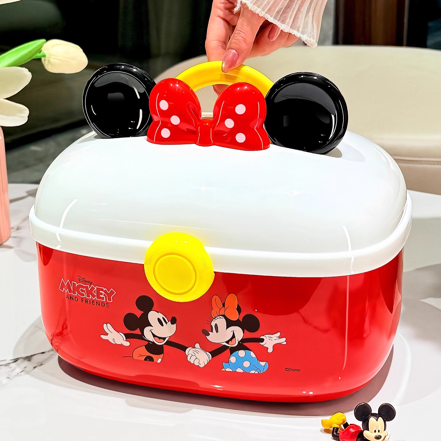 迪士尼药箱家庭装药品收纳盒家用大容量手提医药箱便携药物分装盒