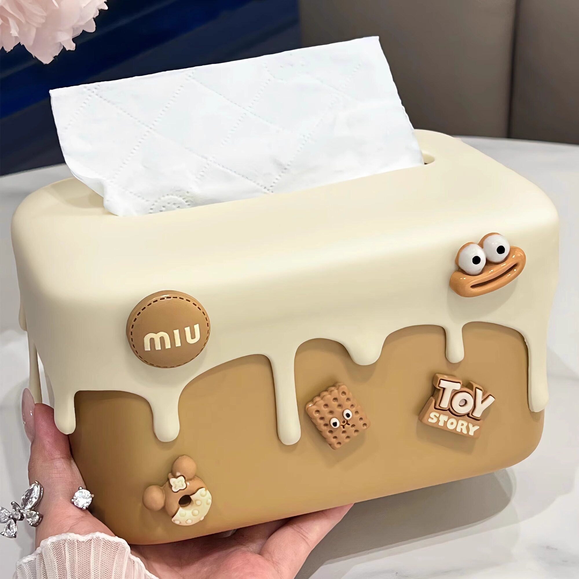 奶油风纸巾盒客厅高档轻奢抽纸盒家用茶几摆件卡通创意车载纸抽盒,收纳整理,纸巾盒,淘宝优惠券,粉丝福利购,淘宝优惠卷