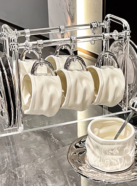 高颜值咖啡杯子套装高档精致英式下午茶餐具陶瓷欧式复古日式杯碟