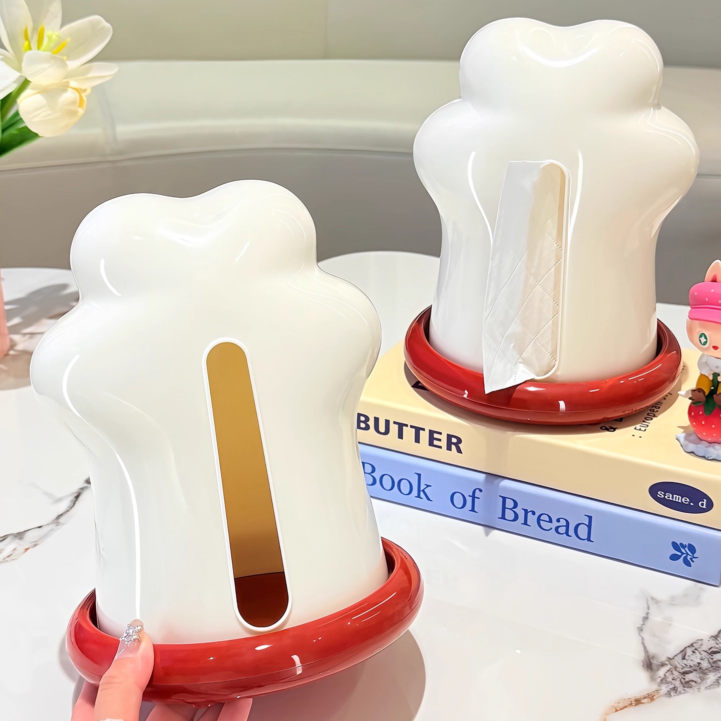 创意猫爪纸巾盒客厅高档餐巾纸盒家用可爱茶几摆件卫生纸盒