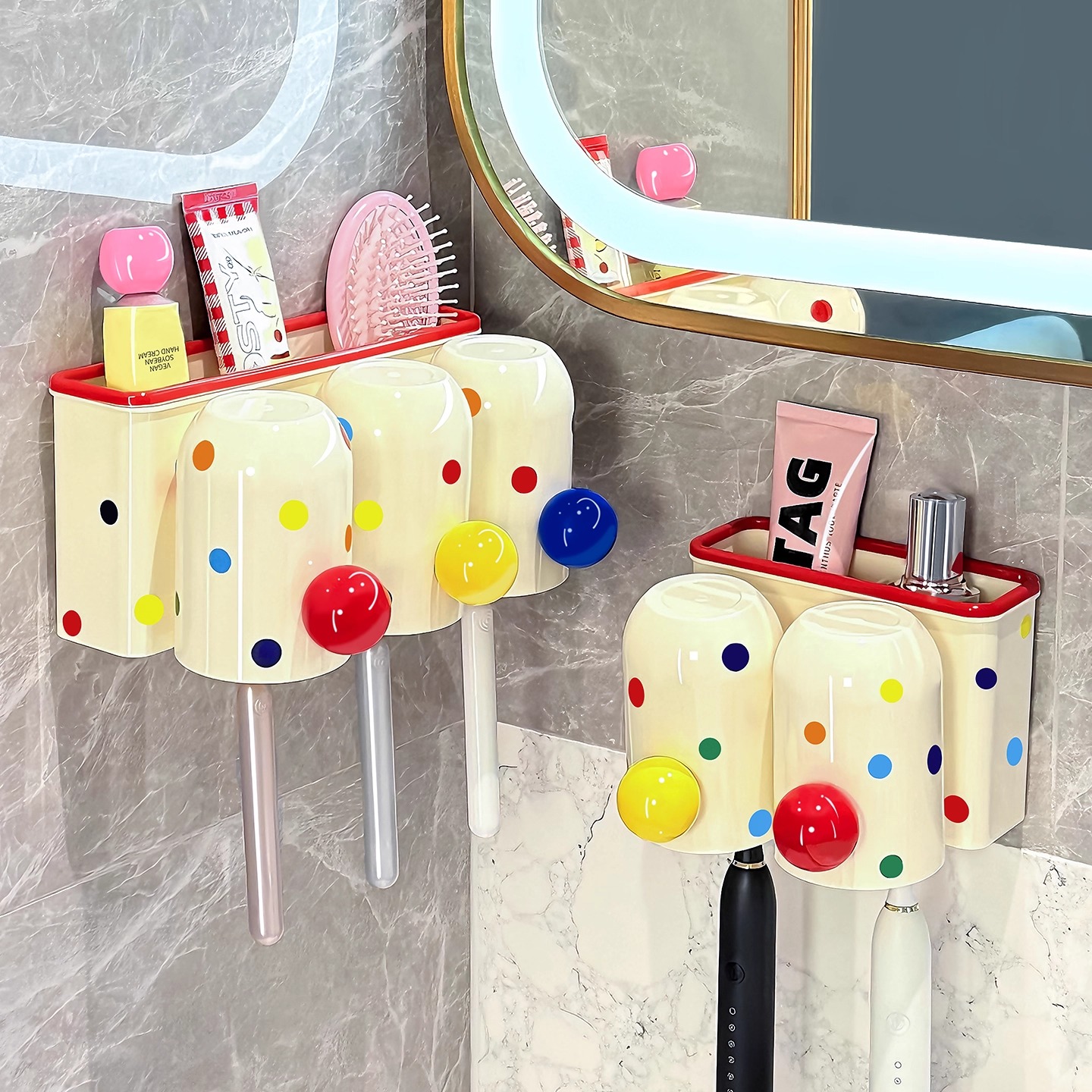 BSD壁挂免打孔洗漱收纳挂架