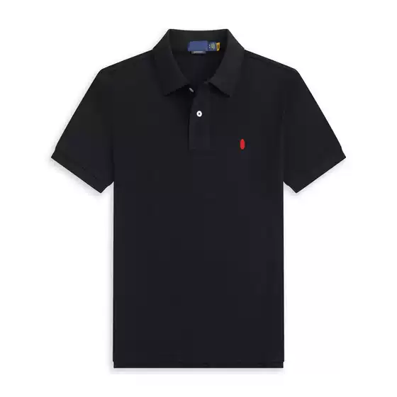 Summer New Men's Short-Sleeve T-Shirt, Large Size, Loose Fit, Solid Color, Collared Shirt, Casual Half-Sleeve, Pure Cotton T-Shirt, Summer Embroidered Logo