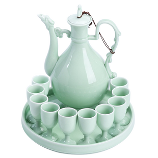 青花瓷白酒杯套装家用仿古景德镇陶瓷酒具中式创意酒壶酒盅分酒器