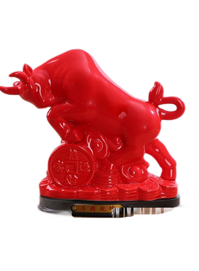 红色风水招财陶瓷摆件礼物生肖鼠