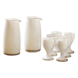 羊脂玉瓷家用白酒杯一壶一杯套装茅二两分酒器仿古台酒器中式酒壶