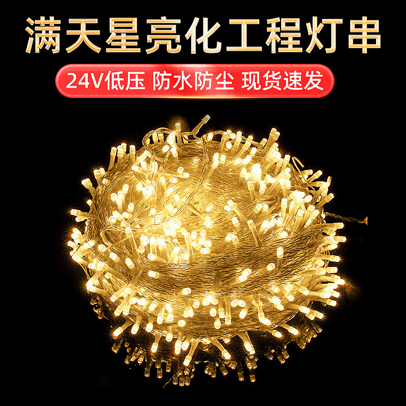 24V低压带闪泡满天星led灯串工程亮化防水彩灯庭院户外装饰灯