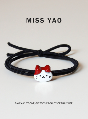 MISS YAO 可爱猫咪发圈小动物头绳扎头发橡皮筋发绳女胶圈皮圈