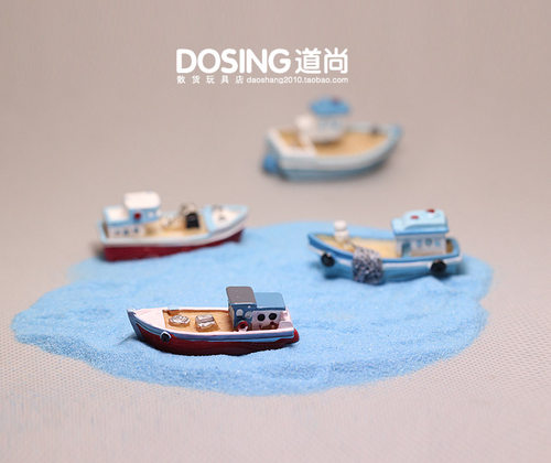 微缩树脂小船手办模型
