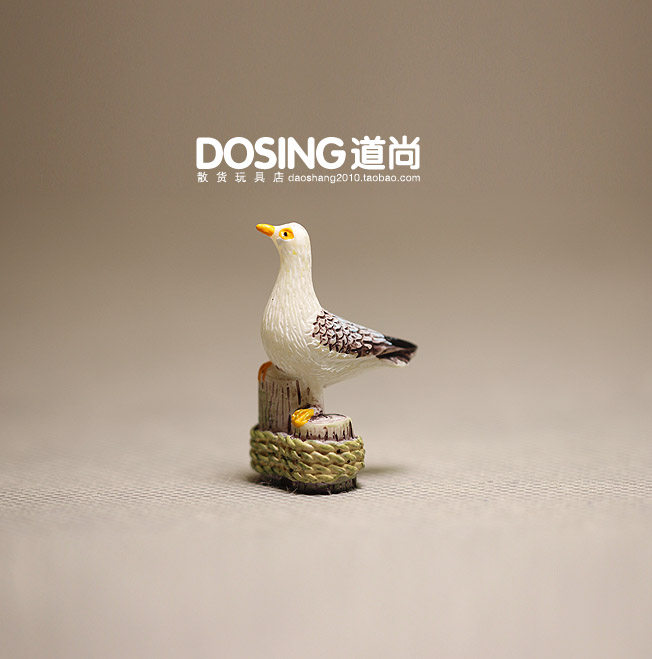 仿真微缩动物 海鸥 小鸟类 树脂 小动物 微景公仔手办模型摆件