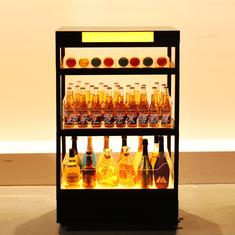 酒吧KTV发光酒柜可分离LED移动香槟柜啤酒洋酒底座展示柜酒架酒具