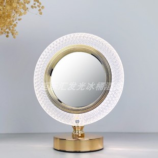 创意触摸小夜灯正面相框反面镜子卧室床头灯金色简约装饰氛围台灯
