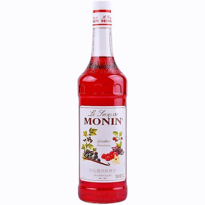 MONIN莫林红石榴风味糖浆1000ml原味果糖酒吧调鸡尾酒咖啡厅原料