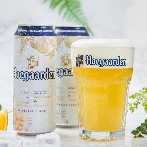 Hoegaarden福佳白啤酒500ml*2听罐装啤酒百威喜力