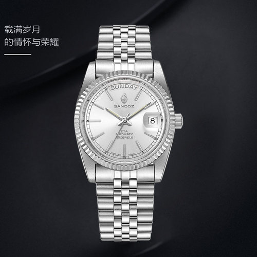 山度士防水商务休闲风机械表