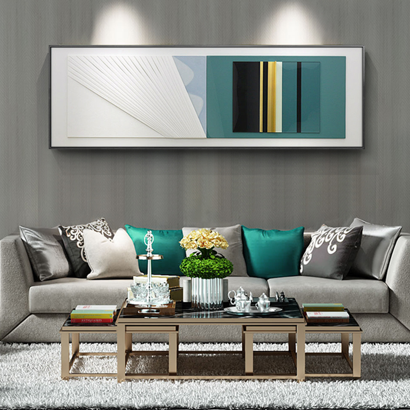 现代简约客厅装饰画皮革立体实物卧室挂画抽象色块沙发背景墙壁画图片