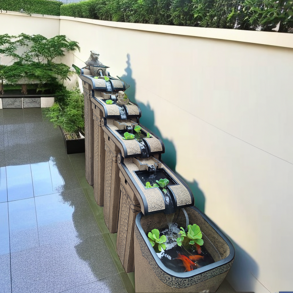 创意中式流水摆件家居阳台花园庭院鱼池造景会所招财鱼缸水循环,家居饰品,户外/庭院摆件,淘宝优惠券,粉丝福利购,淘宝优惠卷