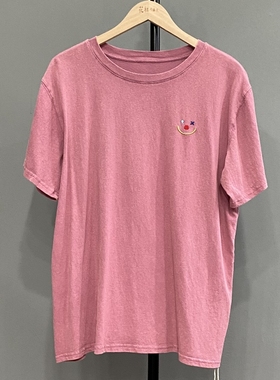 花社の日单 17115纯棉T恤 炒色做旧刺绣柔软 韩版宽松短袖卫衣 女