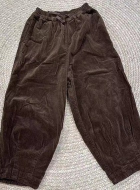 花社正品原单6273秋季新款炒色做旧灯芯绒条绒休闲裤女简约百搭