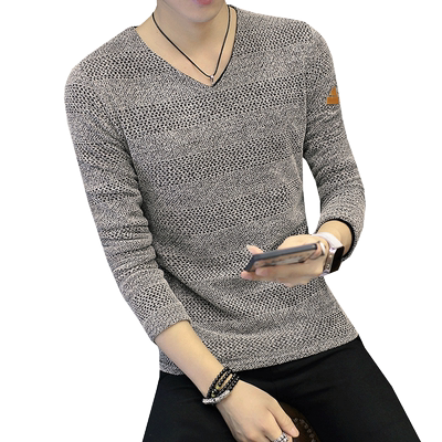 新款大码v领加绒冬季打底衫