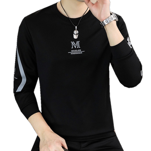 2025秋季新款卫衣男加绒加厚秋衣潮牌男装长袖T恤春秋冬季上衣服