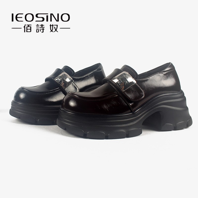 佰诗奴真皮厚底乐福鞋2025新款增高软底单鞋圆头黑色小皮鞋女鞋潮,女鞋,乐福鞋（豆豆鞋）,淘宝优惠券,粉丝福利购,淘宝优惠卷