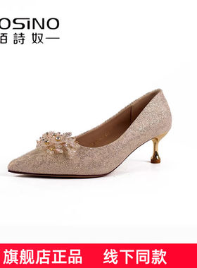 佰诗奴2025年春款伴娘鞋日常可穿不累脚高跟鞋女婚鞋秀禾主婚纱鞋