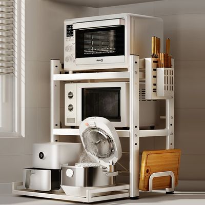 厨房多功能可抽拉式微波炉置物架