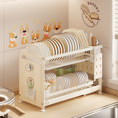 厨房双层碗碟架沥水置物架