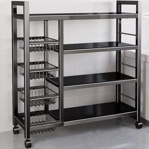 厨房置物架落地多层微波炉收纳架