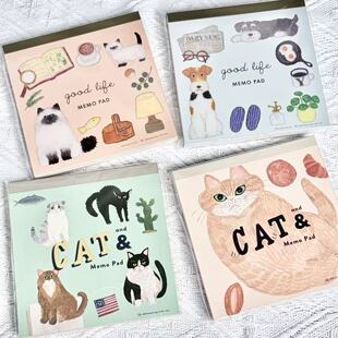 日本greeting life可爱猫咪便签本猫咪插画便签纸猫咪主题记事本