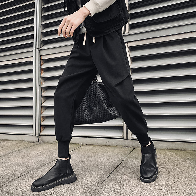 搭配马丁靴的裤子男裤百搭束脚休闲裤春季潮牌炸街九分小脚哈伦裤,男装,休闲裤,淘宝优惠券,粉丝福利购,淘宝优惠卷