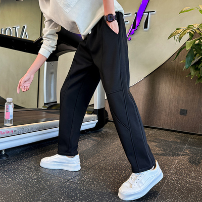 海米尔斜切设计感裤子卫裤秋冬款