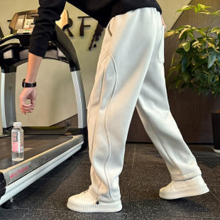 男潮牌直筒运动裤 休闲裤 春秋男裤 冬季 子帅 2025新款 巴黎灰加绒卫裤